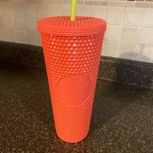 STARBUCKS DRAGON FRUIT PINK STUDDED BLING STRAW TUMBLER COLD CUP 🥤